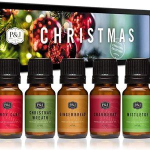 Christmas Set 6 Fragrance Oils,Christmas Wreath, Mistletoe, Candy Cane, Gingerbr